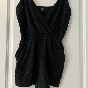 Forever21 Black Crochet Romper Size Small